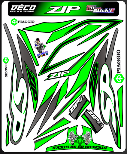 Planche Stickers Piaggio zip (vert)