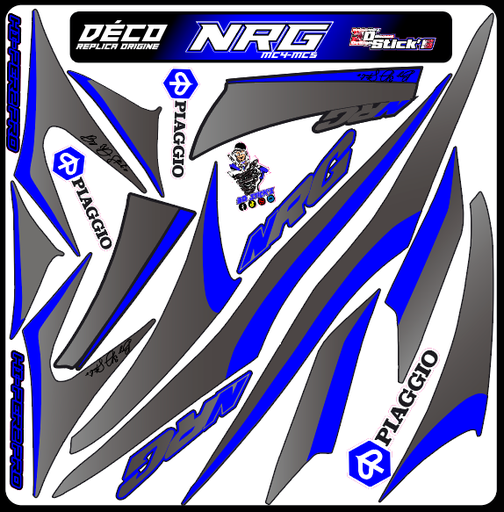 Planche Stickers Piaggio NRG (bleu)