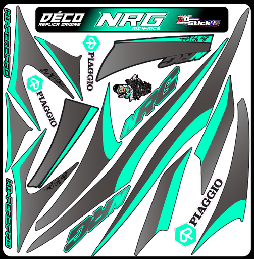 Planche Stickers Piaggio NRG (turquoise)