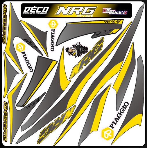 Planche Stickers Piaggio NRG (jaune)