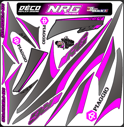 Planche Stickers Piaggio NRG (rose)
