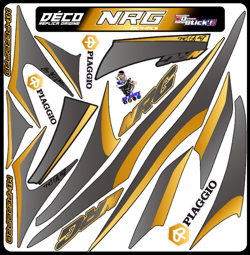 Planche Stickers Piaggio NRG (gold)